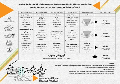 جدول اجراهای جشنواره تئاتر استانی چهارمحال و بختیاری منتشر شد